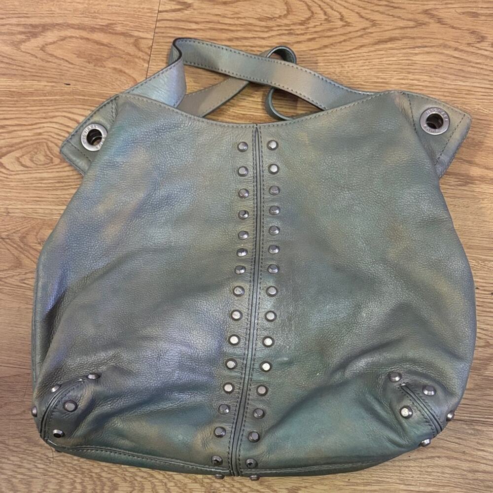 Michael Kors Metallic Gray Studded Shoulder Bag